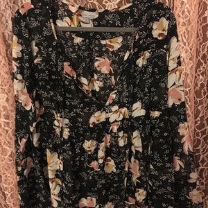Charlotte Russe black floral blouse